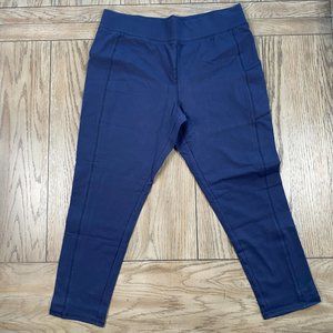 DENIM & CO Active Duo Stretch Pant with Side Pocket Navy Petite L